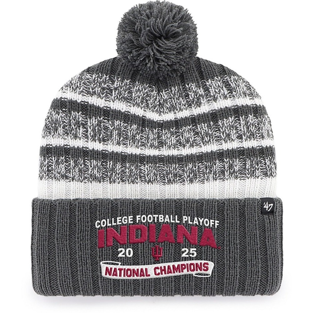 '47 Indiana Hoosiers Beanie Unisex OSFA Grey 2025 National Champions Knit Hat